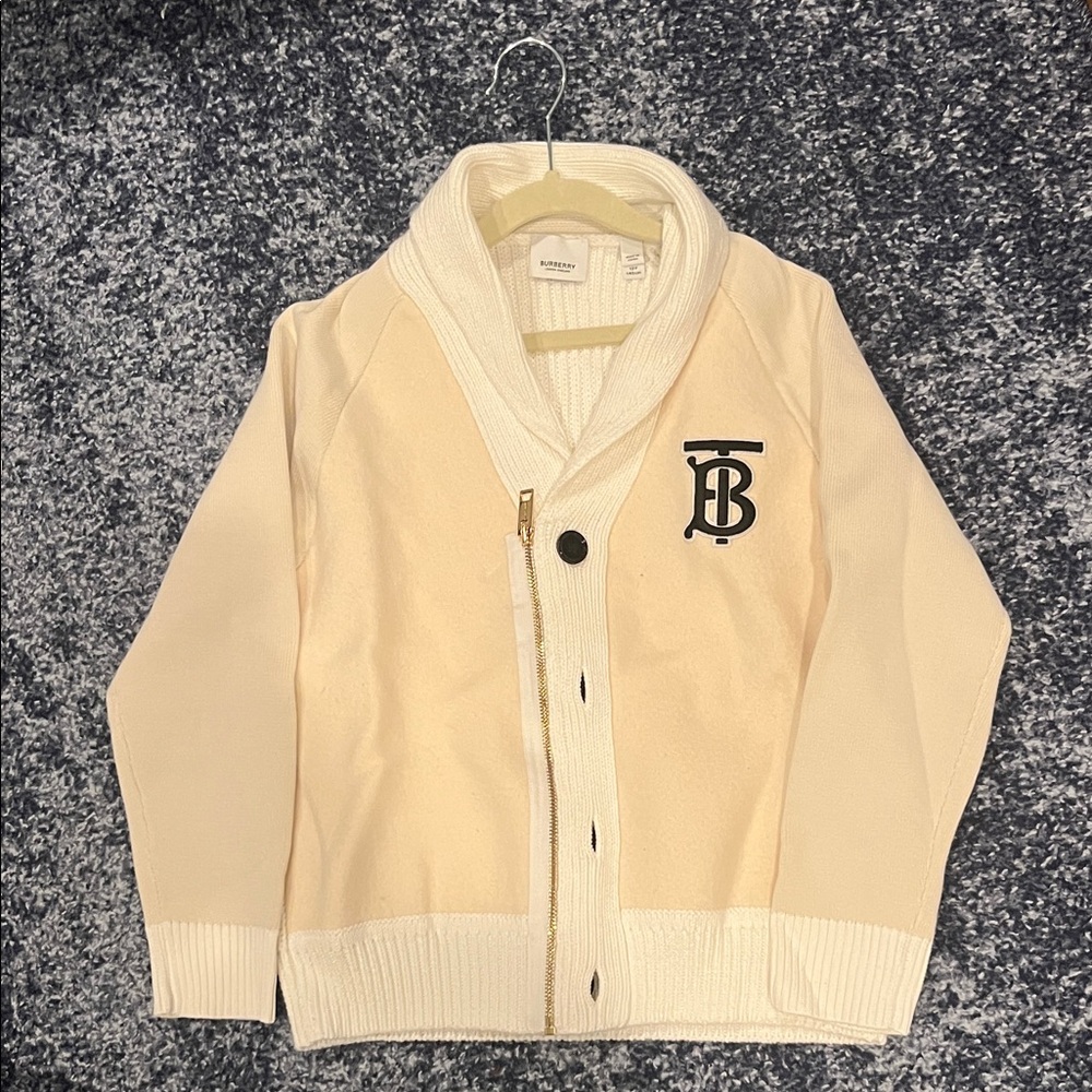Burberry boys zippered/button cardigan size 10